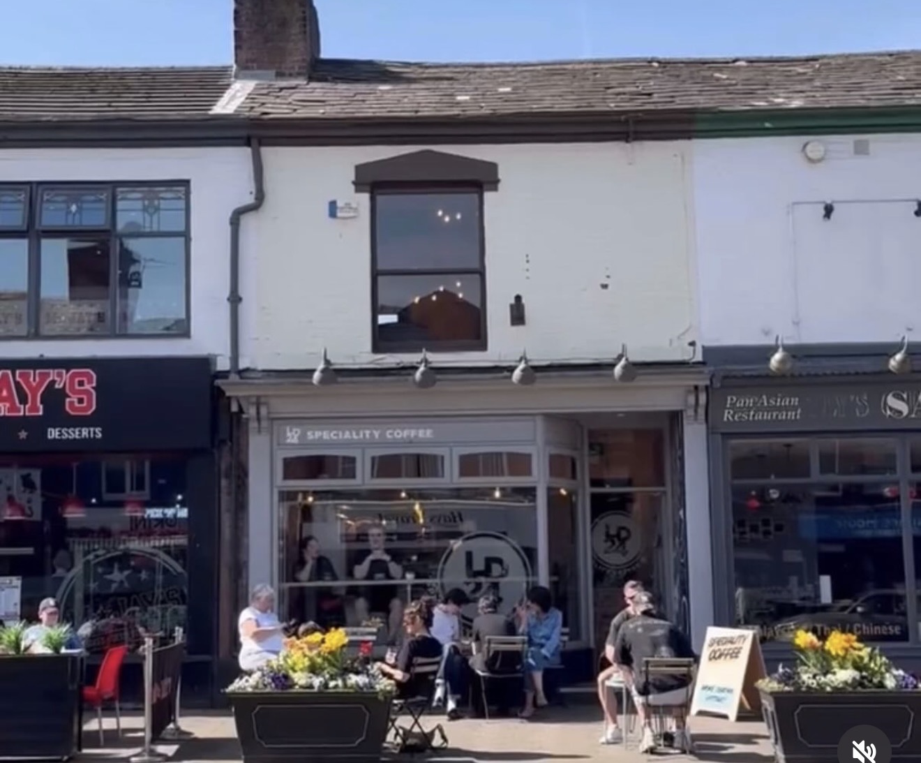 The coffee shop exterior before the Cornerstone Coffee rebrand