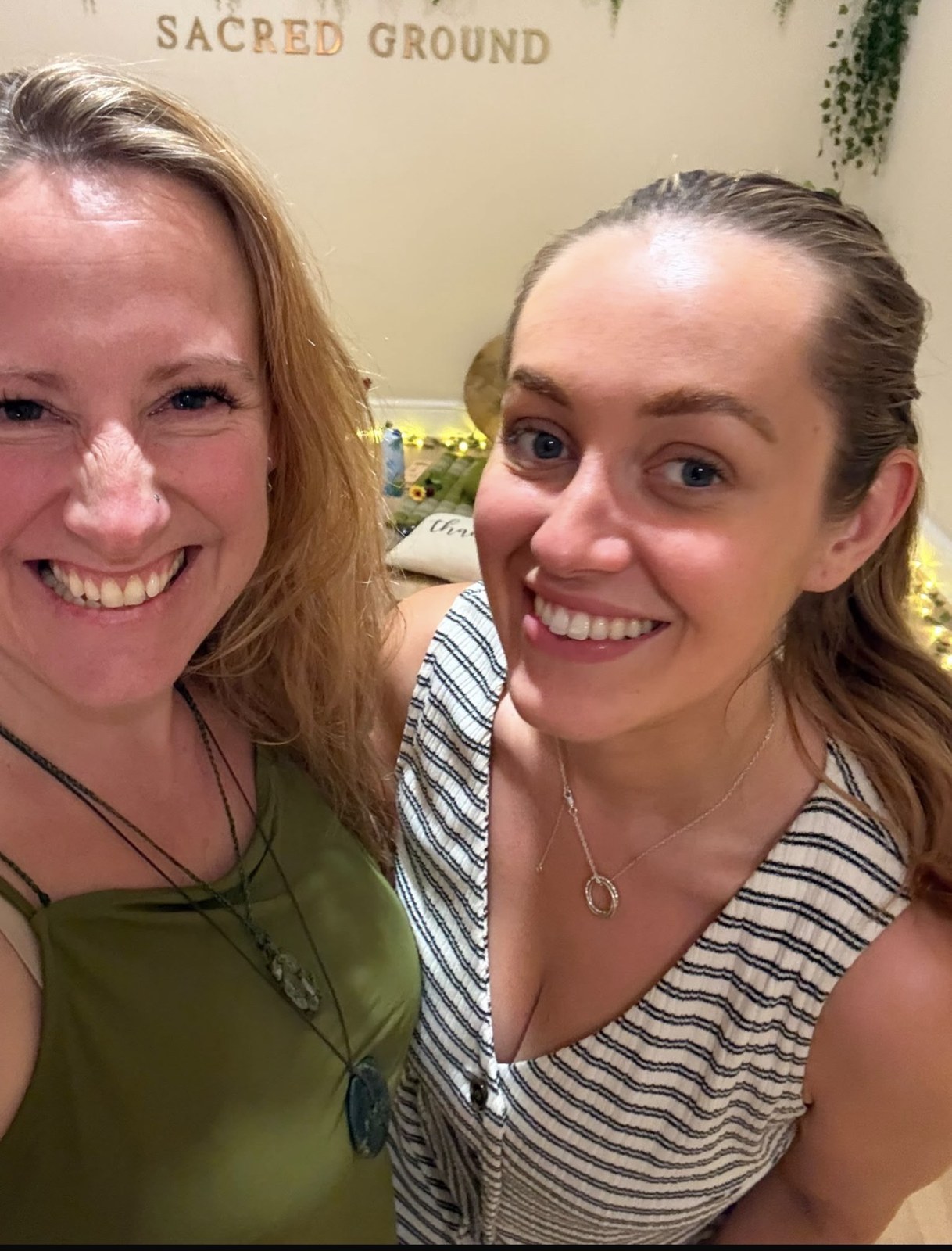 Leanne with Helen Totton at Sacred Ground